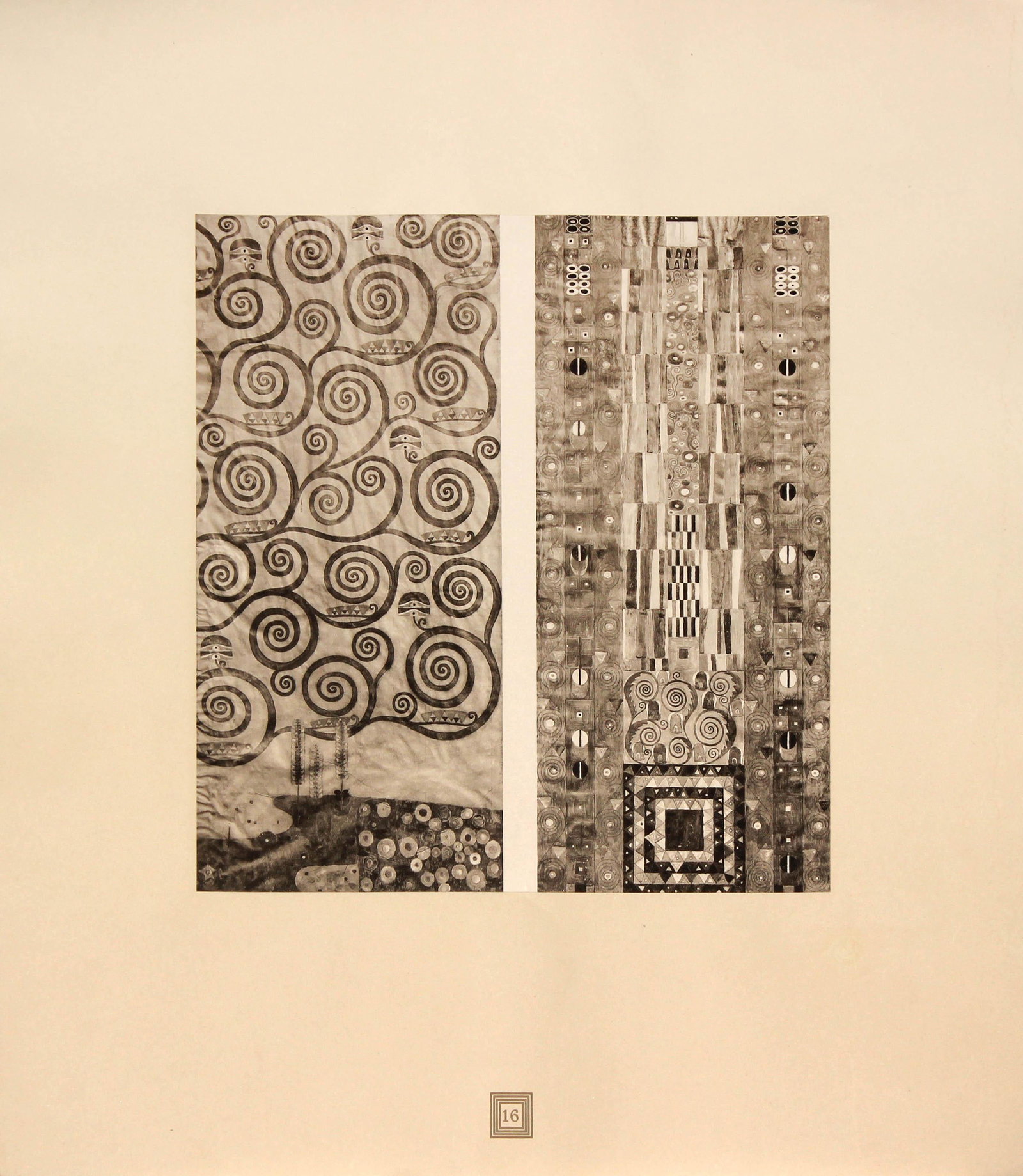 Gustav Klimt (After) - Study for the Frieze at Palais: Artist: Gustav Klimt (After) Title: Study for the Frieze at Palais Stoclet I Year: 1931 Dimensions: 19in. by 18in. Edition: From the rare limited edition Publisher: Austrian State Printing Office