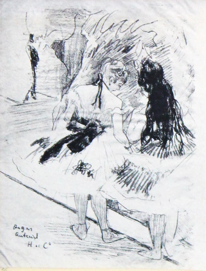 Edgar Degas - From Dans les Coulisses: Artist: Edgar Degas (After) Title: From Dans les Coulisses Dimensions: 9.75in. by 7.75in. Edition: From the rare limited edition of 60 Publisher: Imprimerie J. Langlois; Faubourgh St-Martin Paris