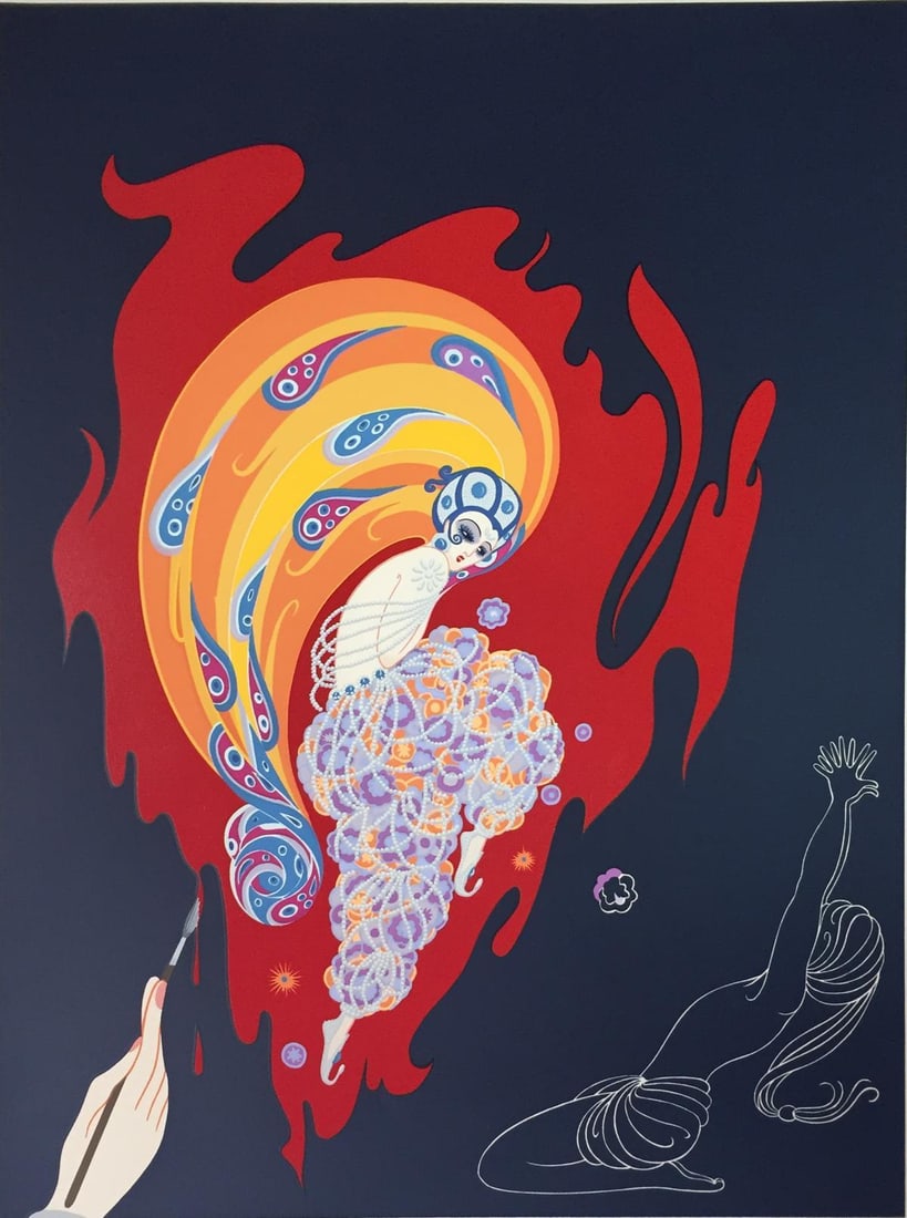 Erte - Oriental Tale: Artist: Erte Title: Oriental Tale Dimensions: 23.5in. by 30.5in. Edition: From the Rare Limited Edition of CXXV Medium: Original Serigraph in Colors on Paper Condition: Excellent Signature Details: