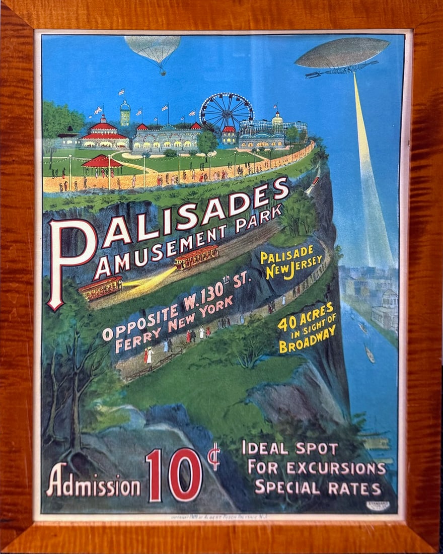 Unknown Artist - Vintage Poster: Palisades Amusement Park Advertising Poster: Artist: Unknown Artist Title: Vintage Poster: Palisades Amusement Park Advertising Poster Dimensions: 22 1/2 x 33 in. Edition: From the a unknown limited edition Medium: Lithographic Print on Paper