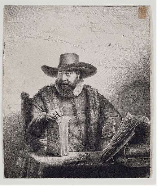 Rembrandt van Rijn (after) - Portrait of Cornelis Claesz Anslo minister (1 of 1)