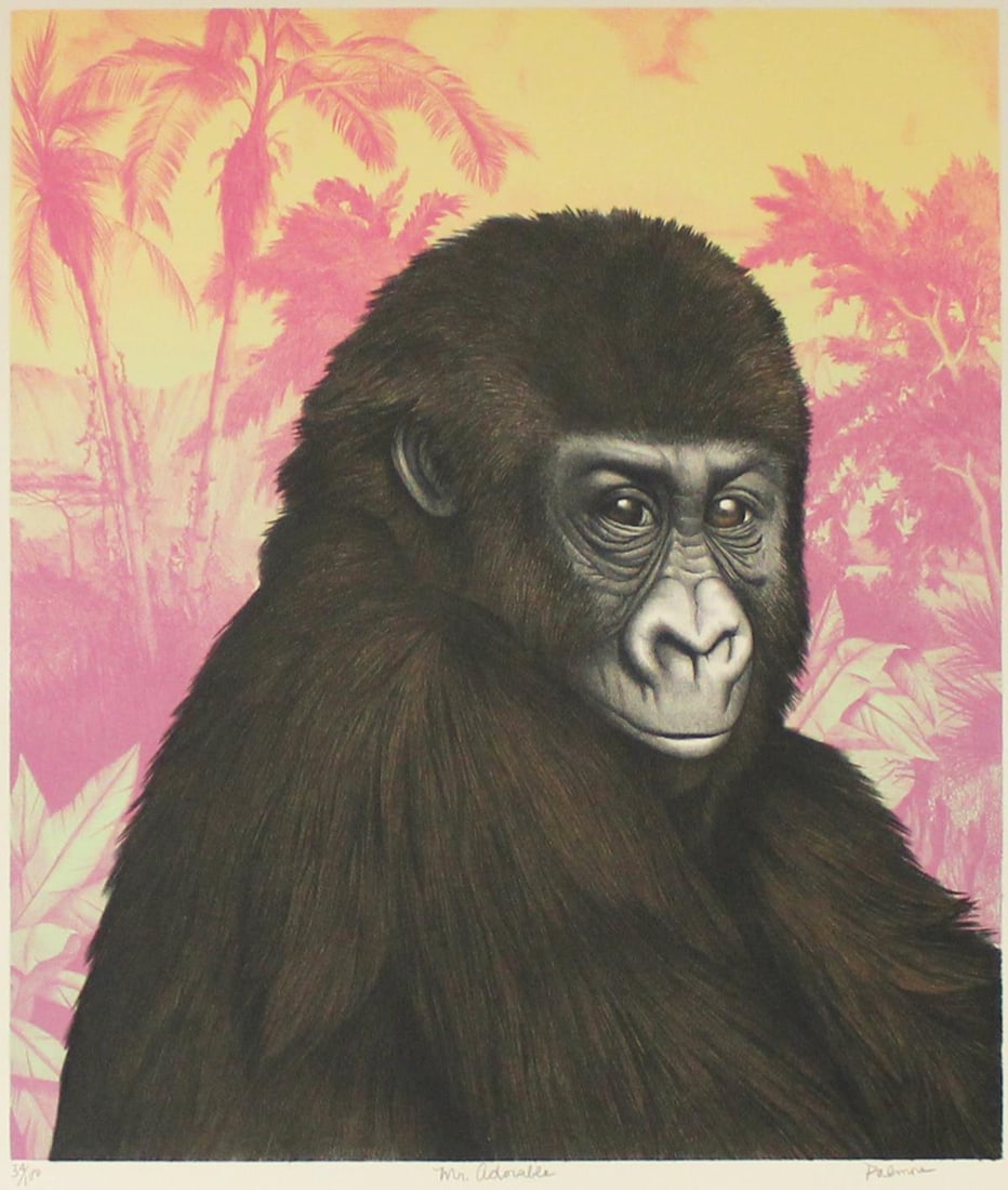 Tom Palmore - Mr. Adorable: Artist: Tom Palmore Title: Mr. Adorable Year: 1990 Dimensions: 16in. by 18in. Edition: From the Rare Limited Edition of 100 Medium: Original Lithograph in Colors Condition: Excellent Signature