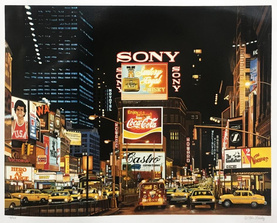 Ken Keeley - Times Square: Artist: Ken Keeley Title: Times Square Year: 1995 Dimensions: 34in. by 40in. Edition: Numbered from the rare limited edition of 325 Medium: Original serigraph on paper Condition: Excellent Signature