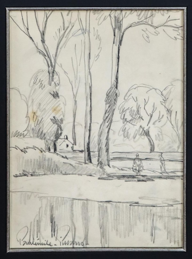 Paul-Emile Pissarro - Untitled 4: Artist: Paul-Emile Pissarro Title: Untitled 4 Year: 12 5/8 Dimensions: 12 5/8in. by 9 1/4in. Edition: Rare one-of-a-kind unique work of art Medium: Original graphite on paper Condition: Pristine