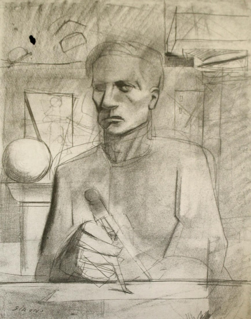 Mario Sironi - Tavola 37: Artist: Mario Sironi Title: Tavola 37 Year: 1961 Dimensions: 10.25in. by 14.75in. Edition: 248 from the limited edition of 450 Publisher: Grafiche Milani Editrice e Societa Milano Suite: 40 Disegni