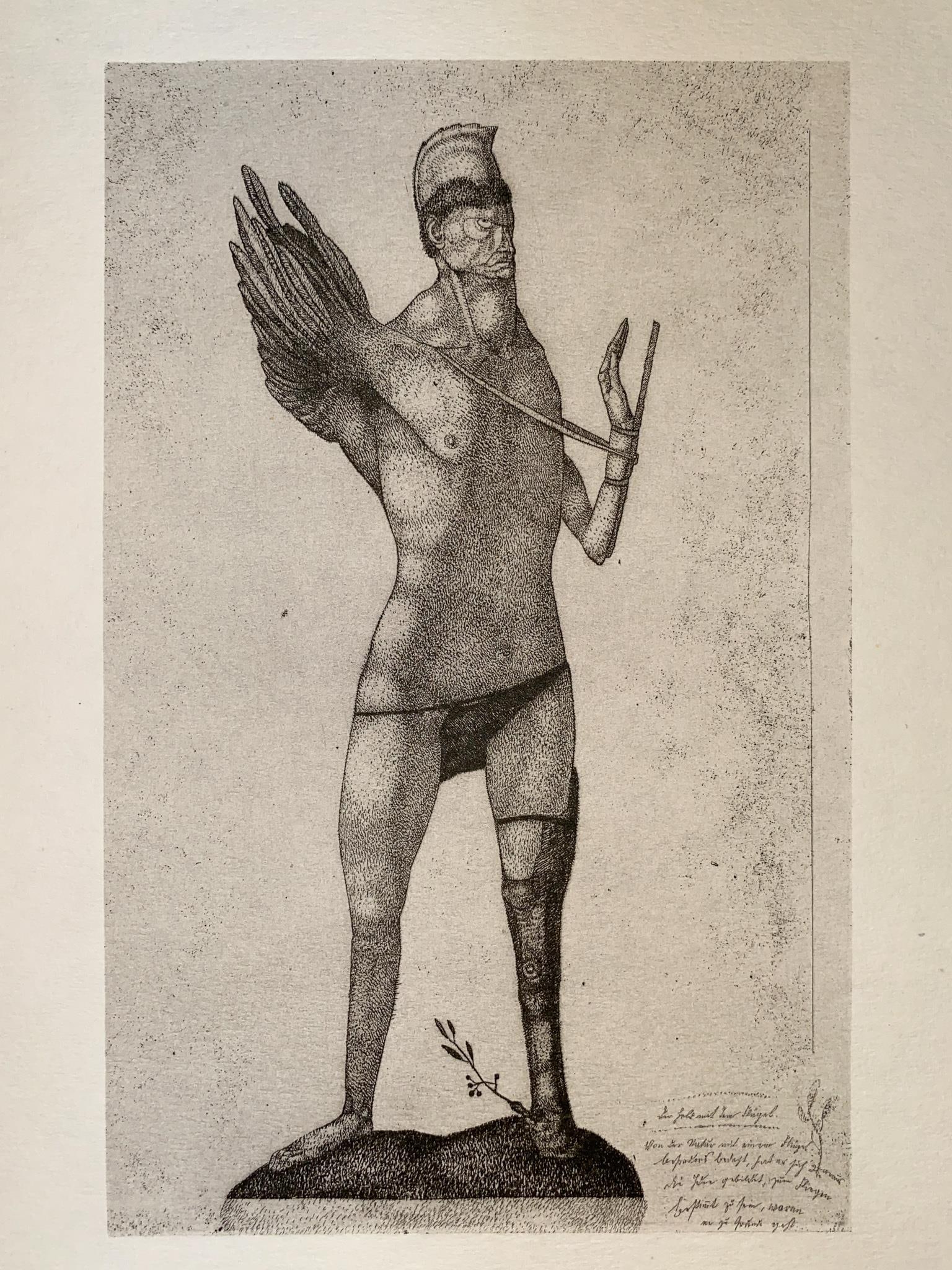 Paul Klee - The Hero with the Wing (After): Artist: Paul Klee Title: The Hero with the Wing Year: 1947 Dimensions: 9in. by 12in. Edition: from the rare limited edition of 2000 Publisher: The Museum Of Modern Art New York Suite: The Prints Of