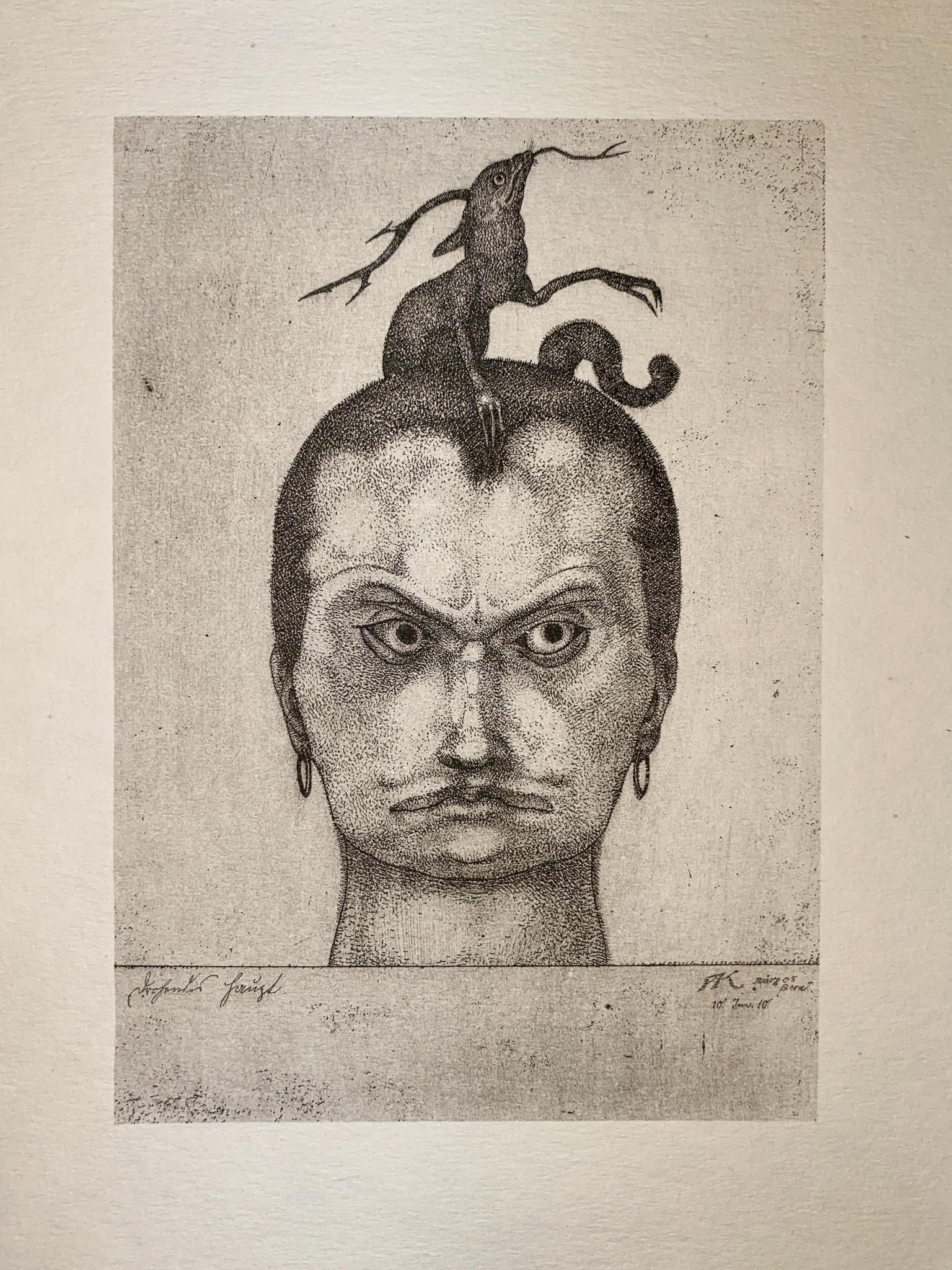 Paul Klee - Head of Menace (After): Artist: Paul Klee Title: Head of Menace Year: 1947 Dimensions: 9in. by 12in. Edition: from the rare limited edition of 2000 Publisher: The Museum Of Modern Art