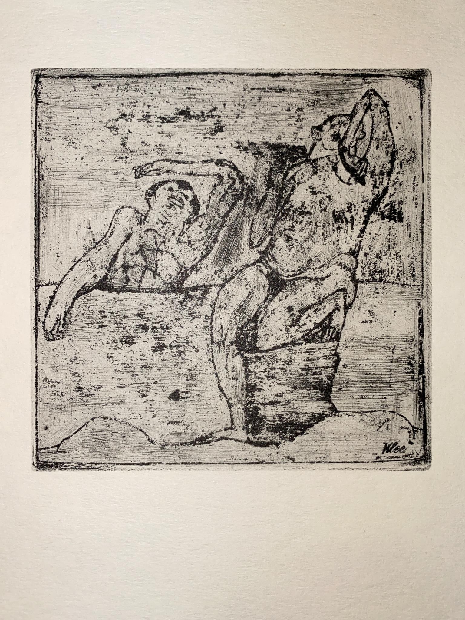 Paul Klee - Two Nudes (After): Artist: Paul Klee Title: Two Nudes Year: 1947 Dimensions: 9in. by 12in. Edition: from the rare limited edition of 2000 Publisher: The Museum Of Modern Art New Y