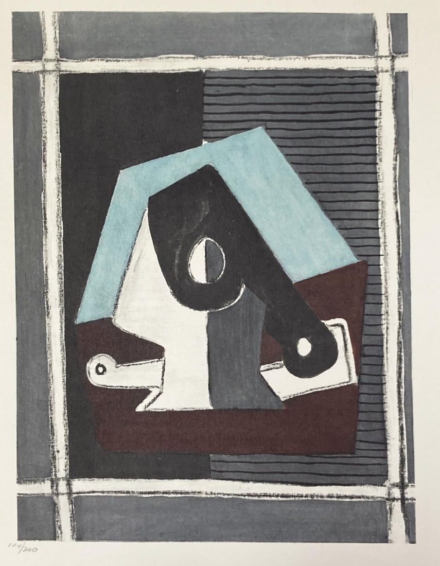 Pablo Picasso (After) - Composizione Con Pipa: Artist: Pablo Picasso (After) Title: Composizione Con Pipa Year: 1955 Dimensions: 11.5in. by 15.5in. Edition: From the rare limited edition of 200 Suite: Silvan
