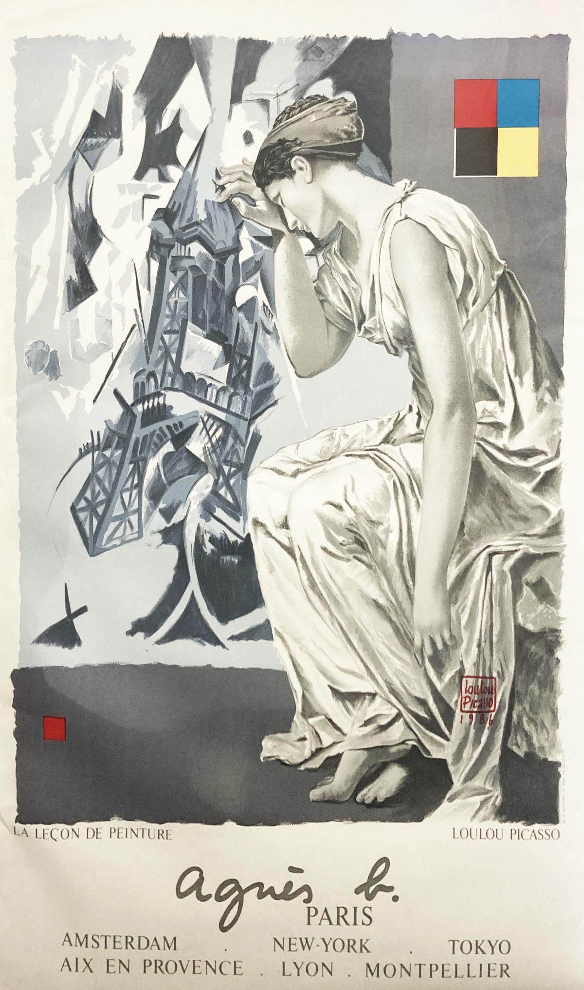Lulu Picasso - Agnes B. Gallery Poster: Artist: Lulu Picasso Title: Agnes B. Gallery Poster Year: 1960s Dimensions: 40in. by 27.5in. Edition: From the rare limited edition Medium: Lithograph Condition: Excellent Signature Details: Signed