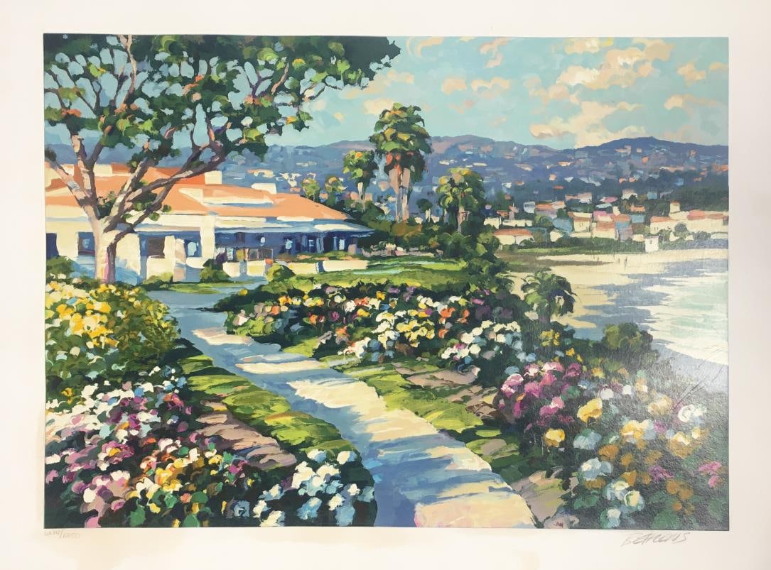 Howard Behrens - Las Brisas Laguna Beach: Artist: Howard Behrens Title: Las Brisas Laguna Beach Year: 1994 Dimensions: 20in. by 25in. Edition: Numbered from the Rare Limited Edition of 1250 Publisher: Soho Editions Suite: California Views