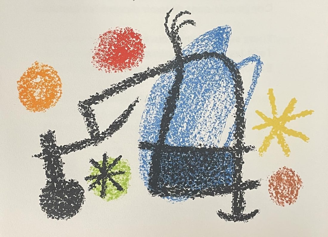 Joan Miro - Plate 5: Artist: Joan Miro Title: Plate 5 Year: 1967 Dimensions: 6 1/2in. by 10in. Edition: Numbered from the rare limited edition of 175 Publisher: Mourlot Paris
