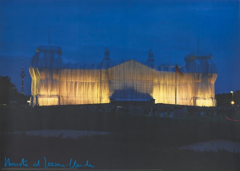 Christo - Wrapped Reichstag, Project for Berlin XI: Artist: Christo Title: Wrapped Reichstag, Project for Berlin XI Year: 1995 Dimensions: 20 x 27 in. Edition: From the Rare Limited Edition Publisher: Nouvelle Images SA Medium: Offset Lithograph on