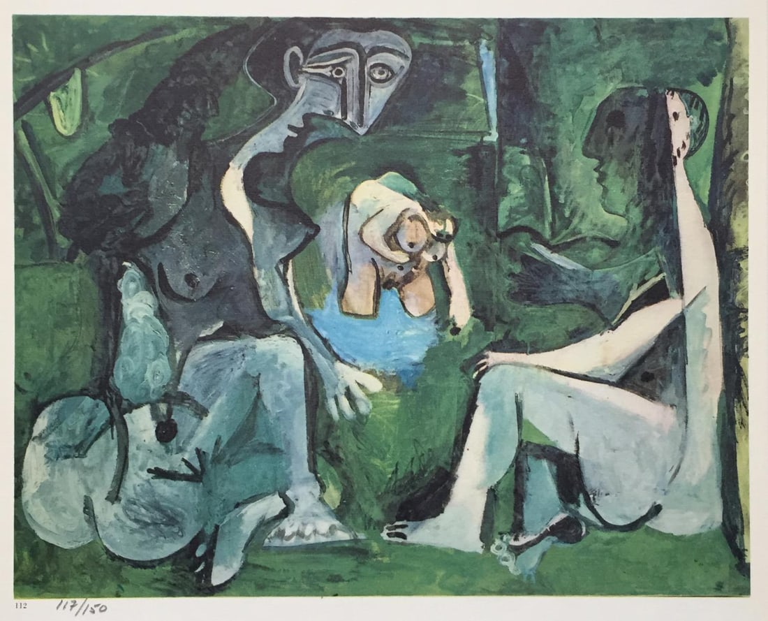 Pablo Picasso (After) - Plate 109 from "Les: Artist: Pablo Picasso (After) Title: Plate 109 from "Les Dejeuneres" Year: 1962 Dimensions: 14 1/2in. by 10 1/2in. Edition: from the rare limited edition of 150 Publisher: Andre Sauret Paris Suite: Le