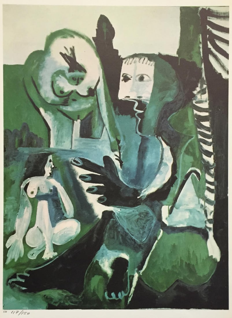 Pablo Picasso (After) - Plate 150 from "Les: Artist: Pablo Picasso (After) Title: Plate 150 from "Les Dejeuneres" Year: 1962 Dimensions: 14 1/2in. by 10 1/2in. Edition: from the rare limited edition of 150 Publisher: Andre Sauret Paris Suite: Le