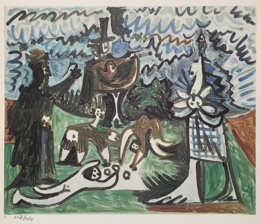 Pablo Picasso (After) - Plate 17 from "Les Dejeuneres": Artist: Pablo Picasso (After) Title: Plate 17 from "Les Dejeuneres" Year: 1962 Dimensions: 14 1/2in. by 10 1/2in. Edition: from the rare limited edition of 150 Publisher: Andre Sauret Paris Suite: Les