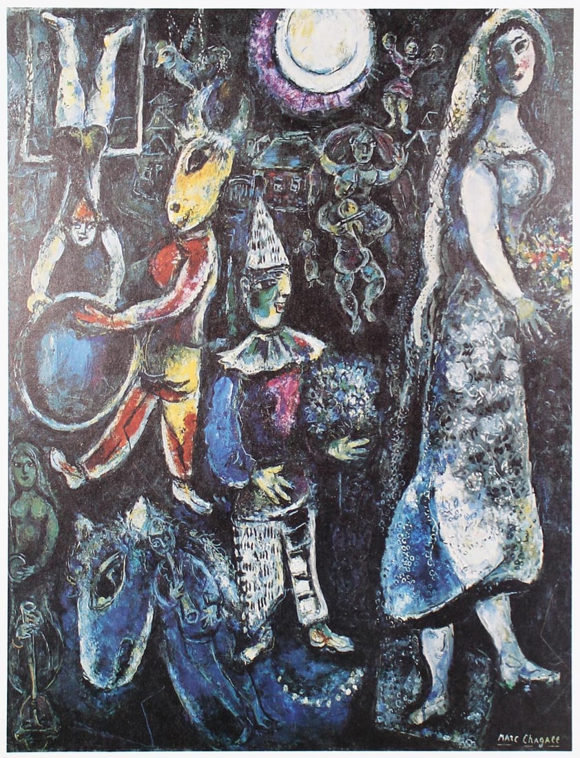 Marc Chagall - Le Jeux du Cirque: Artist: Marc Chagall Title: Le Jeux du Cirque Year: 1969 Dimensions: 11in. by 15in. Edition: From the rare limited edition Publisher: Maeght Editeur Paris Suite: Derriere Le Miroir Medium: Offset lith