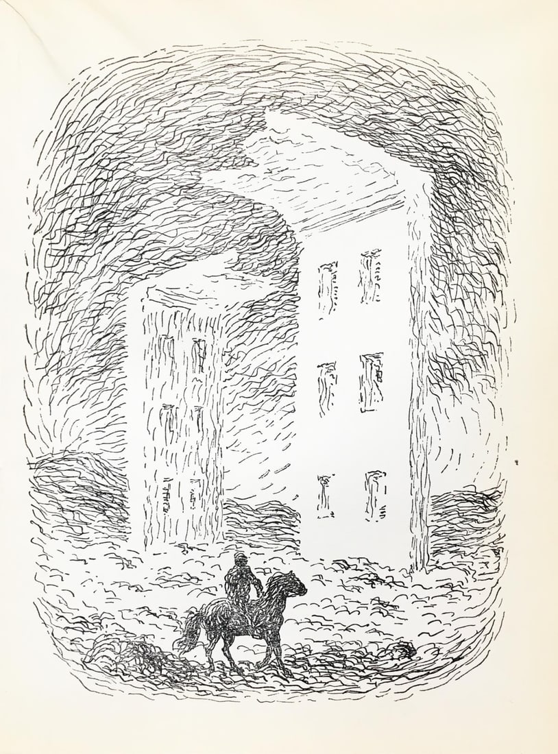 Rene Magritte - Untitled (Ruins): Artist: Rene Magritte Title: Untitled (Ruins) Year: 1948 Dimensions: 10in. by 7 3/8in. Edition: From the Rare Limited Edition Publisher: La Boetie Editions Suite: Les Chants de Maldoror Medium: Offset