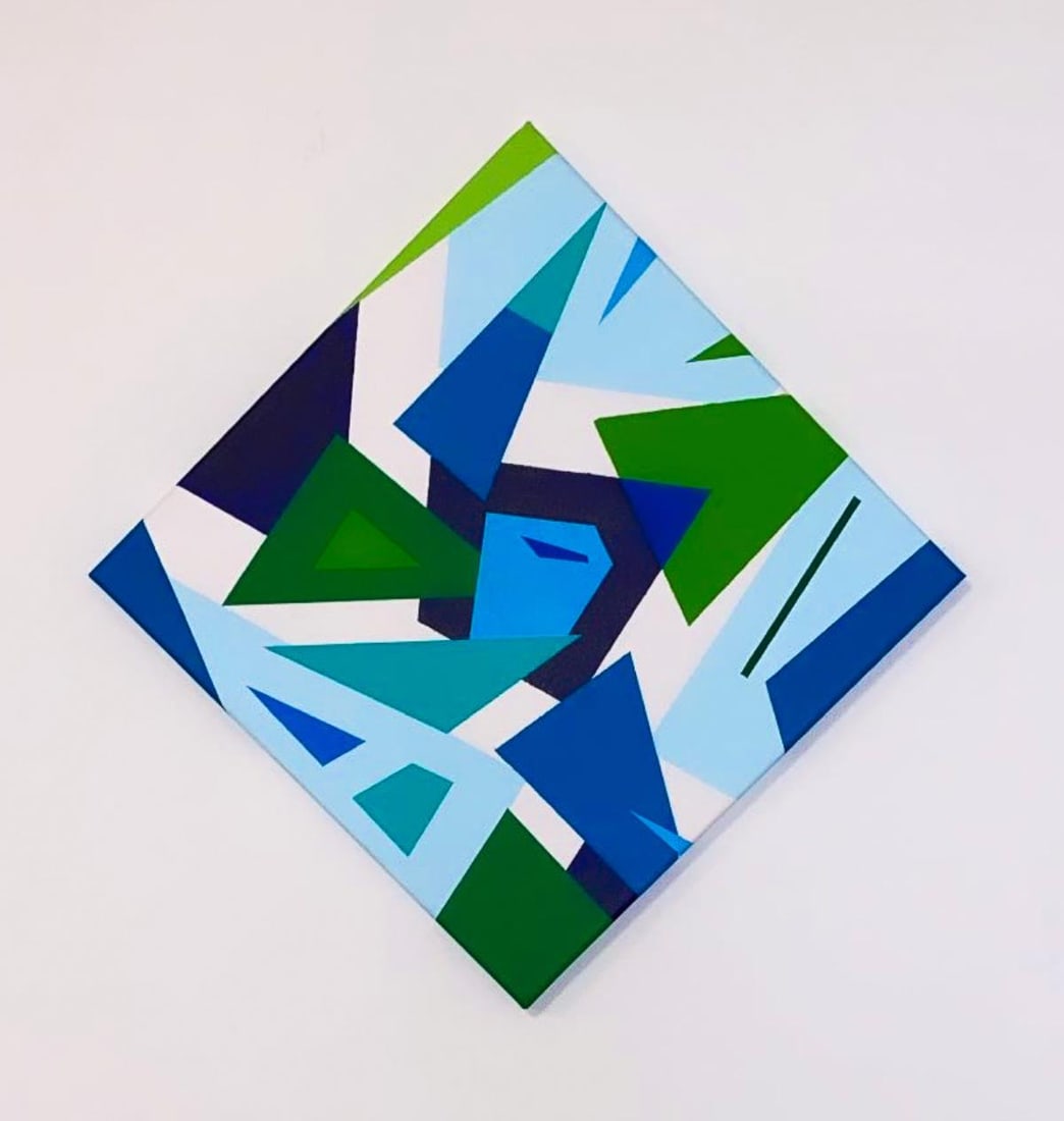 Beth Liez - Points II: Artist: Beth Liez Title: Points II Dimensions: 14in. by 14in. Edition: One of a kind Original Painting Suite: Entropy Medium: Hand painted acrylic on canvas Condition: Excellent Signature Details: