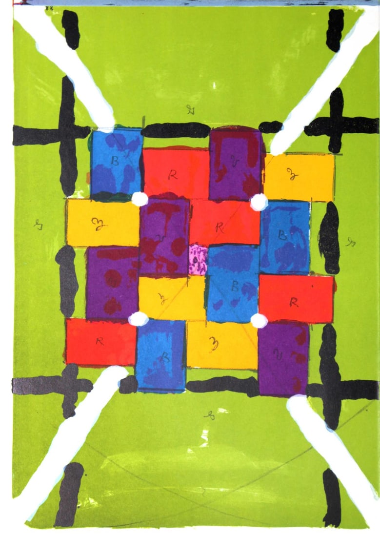 Alfred Jensen - Unittled from "One Cent Life": Artist: Alfred Jensen Title: Unittled from "One Cent Life" Year: 1964 Dimensions: 16in. by 11in. Edition: From the rare limited edition Publisher: E.W. Kornfeld Switzerland Suite: One Cent Life
