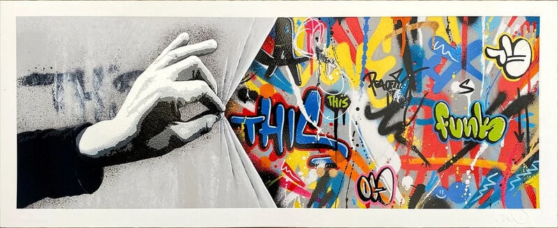 Martin Whatson - Sneak Peek: Artist: Martin Whatson Title: Sneak Peek Year: 2021 Dimensions: 10 x 25 in. Edition: From the Rare Limted timed Edition Publisher: Graffiti Prints Me