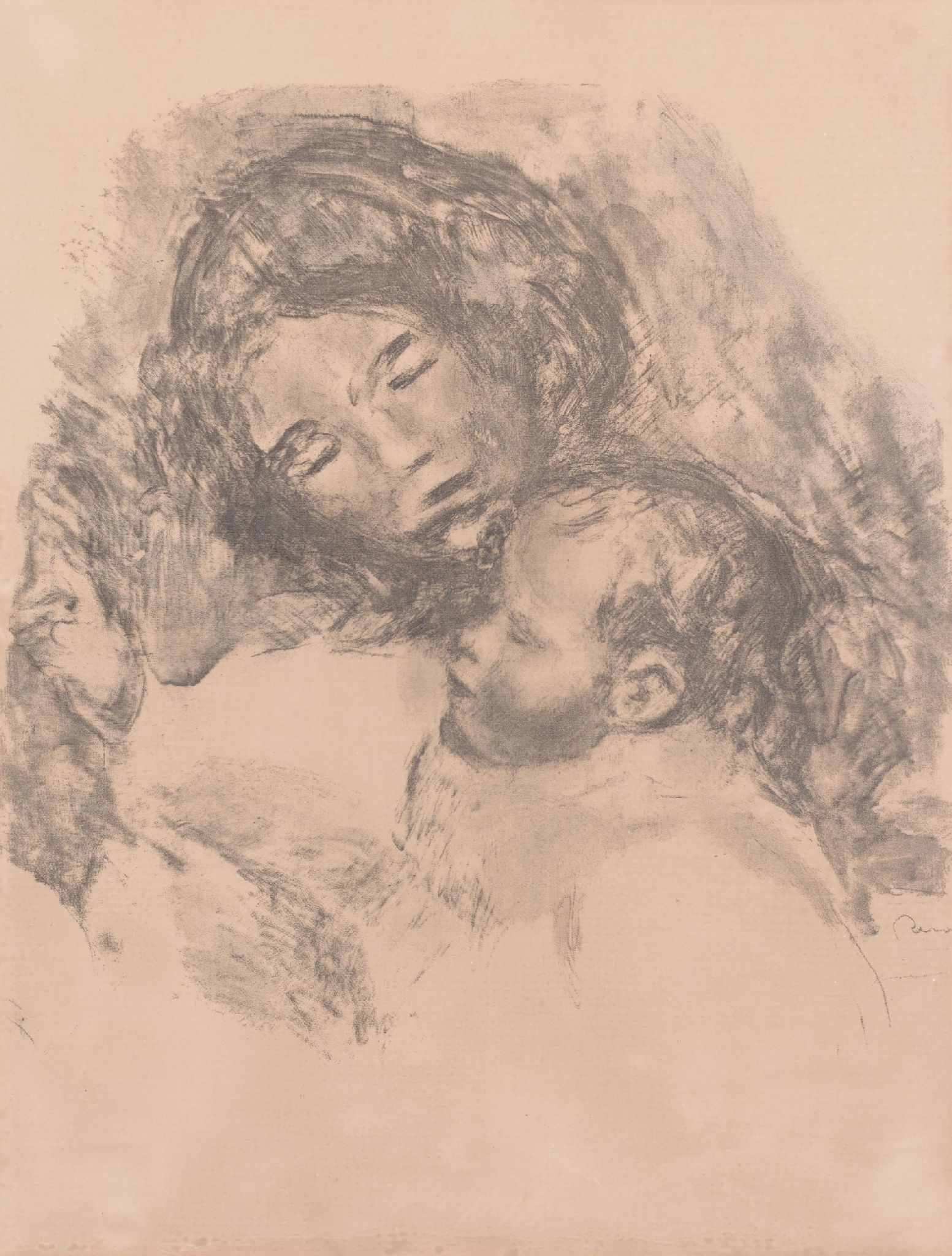 Pierre-Auguste Renoir - Maternite, grande planche: Artist: Pierre-Auguste Renoir Title: Maternite, grande planche Year: c. 1912 Dimensions: 25 3/4 x 19 3/4 in. Edition: from the limited second (final) state edition of 200 Medium: Lithograph on wove