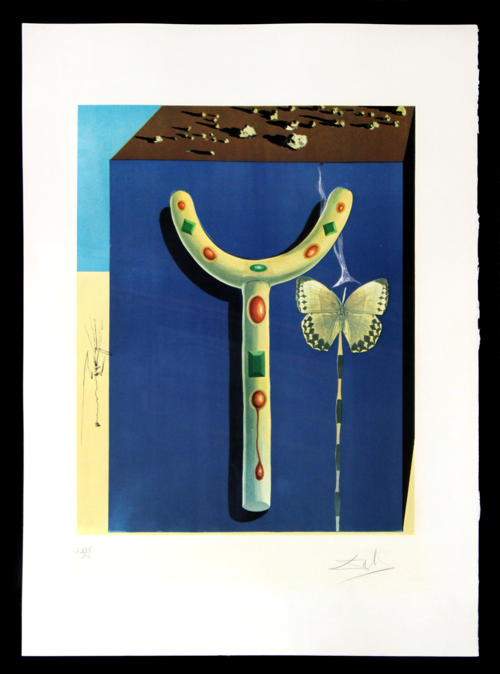 Salvador Dali - Surrealist Crutch: Artist: Salvador Dali Title: Surrealist Crutch Year: 1971 Dimensions: 20 3/4 x 16 1/2 in. Edition: From the rare limited edition of 175 Suite: Memories of Surrealism Medium: Origianl color lithograph