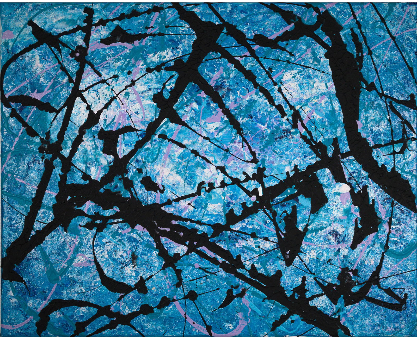 Beth Liez - Beneath The Cherry Tree: Artist: Beth Liez Title: Beneath the Cherry Tree Year: 2020 Dimensions: 16in. by 20in. Edition: One of a kind unique painting Medium: Hand painted acrylic on canvas Condition: Excellent Signature