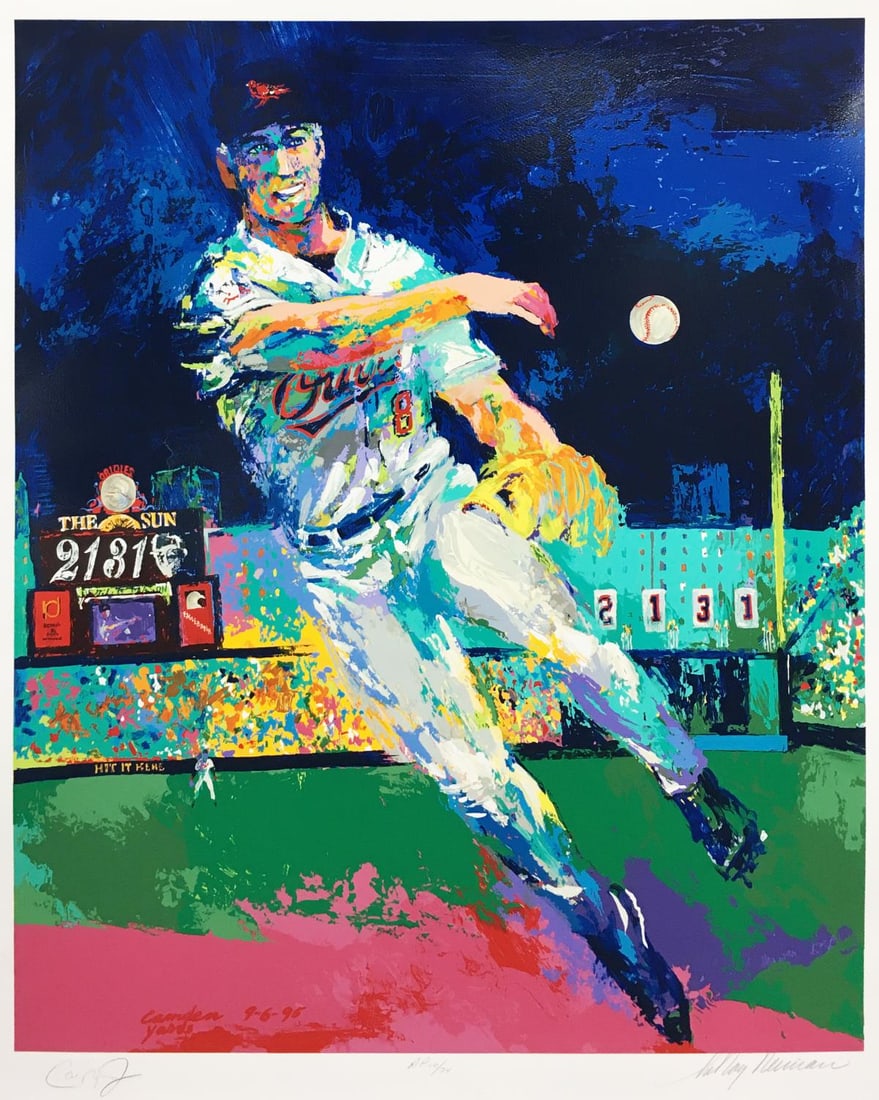 Leroy Neiman - Cal Ripken: Artist: Leroy Neiman Title: Cal Ripken Year: 2000 Dimensions: 35in. by 28 1/4in. Edition: Numbered from the Rare Limited Edition Medium: Original Serigraph in Colors on Paper Condition: Excellent