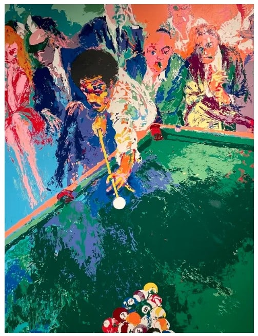LeRoy Neiman - Black Break: Artist: LeRoy Neiman Title: Black Break Year: 1973 Dimensions: 35 x 28 1/2 in. Edition: From the limited edition of 300 Medium: Original serigraph on paper Condition: Excellent Signature Details: