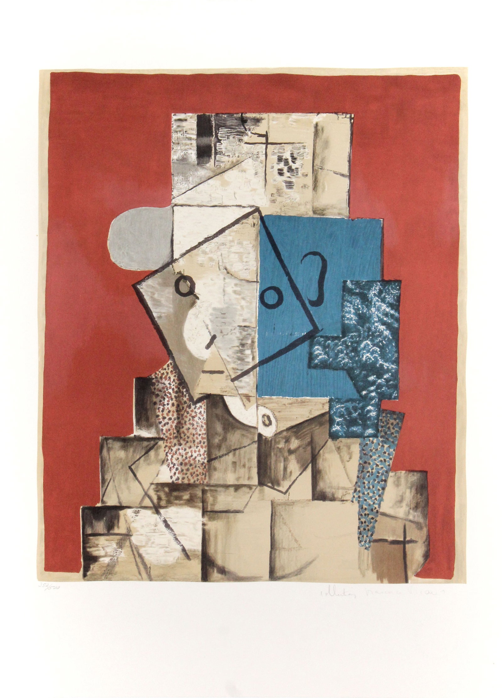 Pablo Picasso (After) - Visage Sur Fond Rouge (1 of 2)