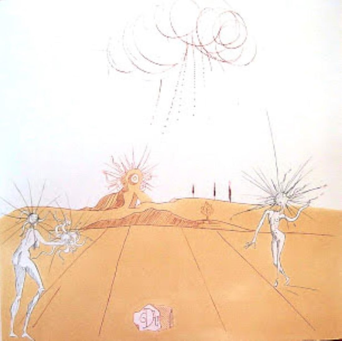 Salvador Dali - Paysage avec Figures: Artist: Salvador Dali Title: Paysage avec Figures Year: 1980 Dimensions: 15in. by 15in. Edition: From the rare and limited edition of 150 Suite: Neuf Paysages Medium: Original etching on paper