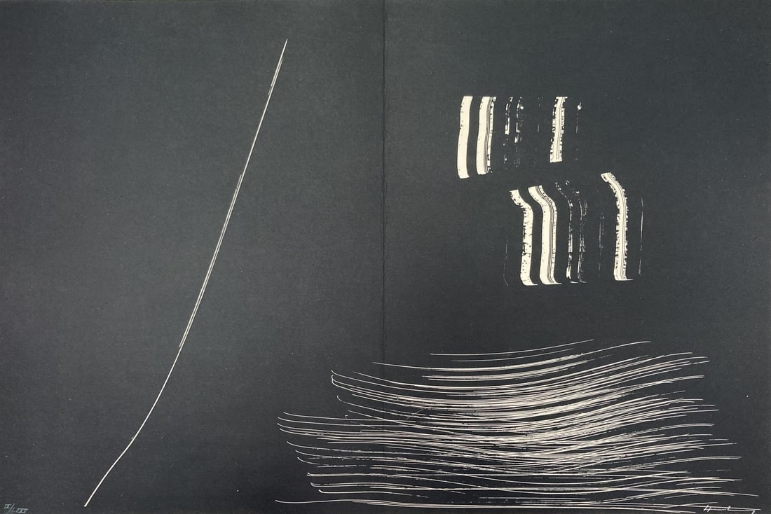 Hans Hartung - Lithograph XIII from Farandole: Artist: Hans Hartung Title: Lithograph XIII from Farandole Year: 1971 Dimensions: 20in. by 30in. Edition: Numbered from the Rare Limited Edition Publisher: Poli