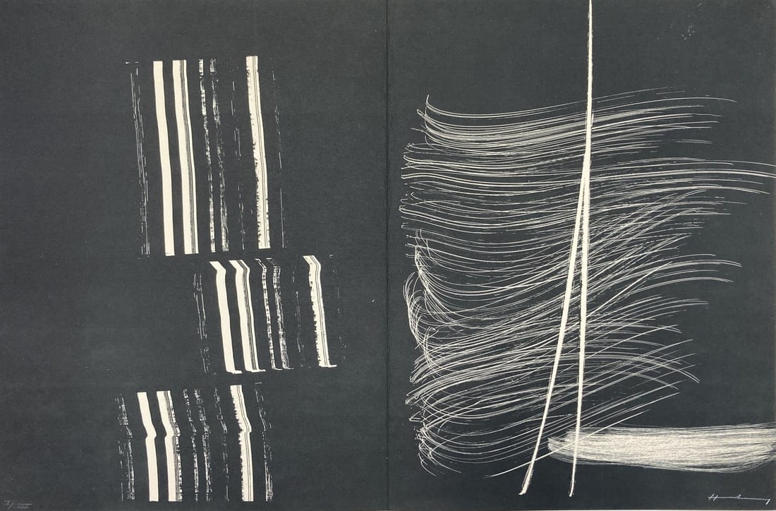 Hans Hartung - Lithograph XI from Farandole: Artist: Hans Hartung Title: Lithograph XI from Farandole Year: 1971 Dimensions: 20in. by 30in. Edition: Numbered from the Rare Limited Edition Publisher: Poligr