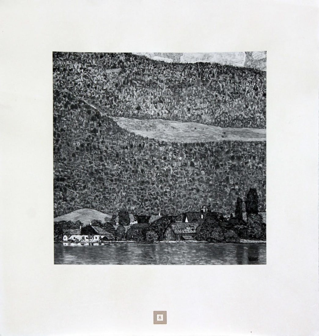 Gustav Klimt (After) - Unterach on Lake Attersee: Artist: Gustav Klimt (After) Title: Unterach on Lake Attersee Year: 1931 Dimensions: 19in. by 18in. Edition: From the rare limited edition Publisher: Austrian State Printing Office Vienna Austria