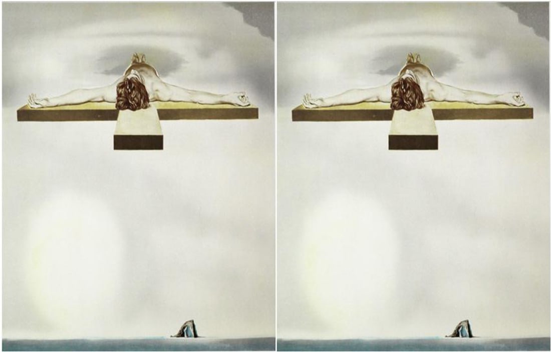 Salvador Dali - Christ of Gala: Artist: Salvador Dali Title: Christ of Gala Dimensions: 29in. by 21.5in. Edition: 54 from the rare limited H.C. editon of 75 Medium: Original set of 2 Lithographs on paper sold tog