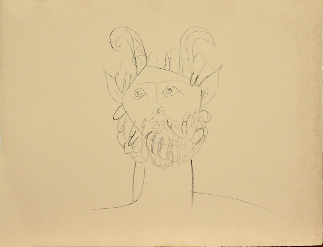 Pablo Picasso - Untitled from "Mes dessins d'Antibes": Artist: Pablo Picasso Title: Untitled from "Mes dessins d'Antibes" Year: 1946 Dimensions: 20in. x 26in. Edition: Numbered From the Rare Limited Deluxe French Edition of 200