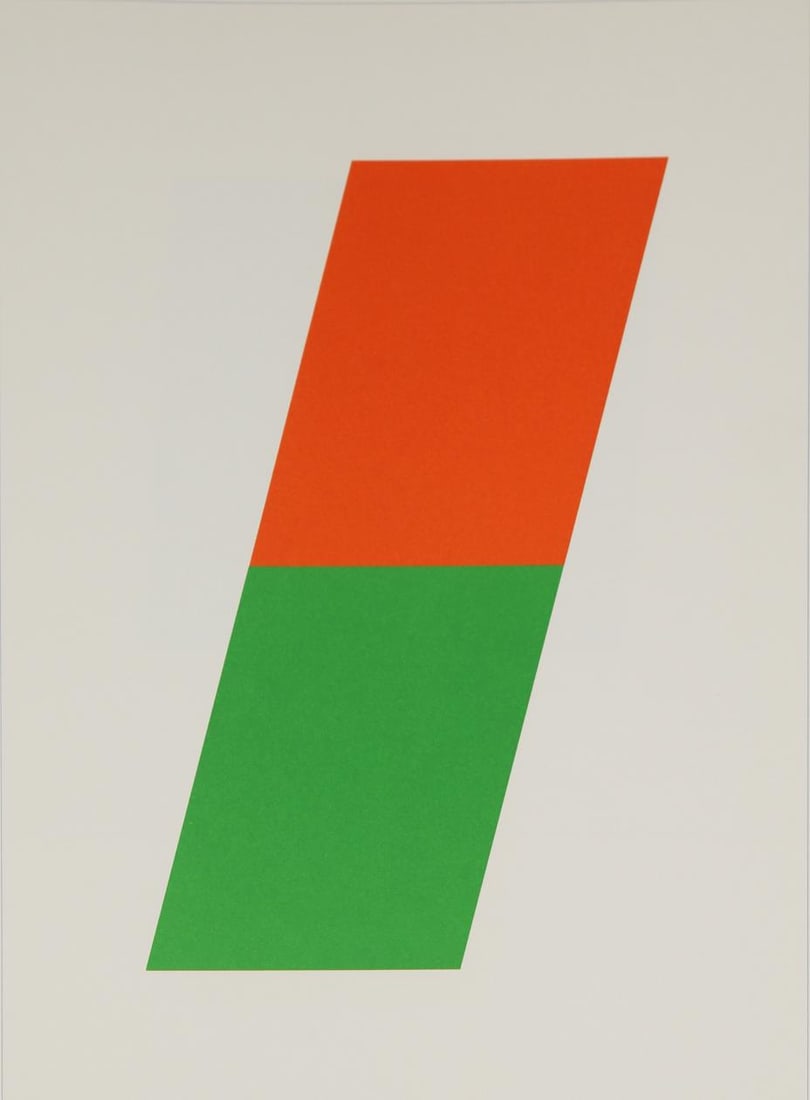 Ellsworth Kelly (After) - Orange/Green: Artist: Ellsworth Kelly (After) Title: Orange/Green Year: 1970 Dimensions: 6.5in. by 9.5in. Edition: From the rare limited edition Publisher: Gemini G.E.L. Los Angeles Medium: Offset lithograph on