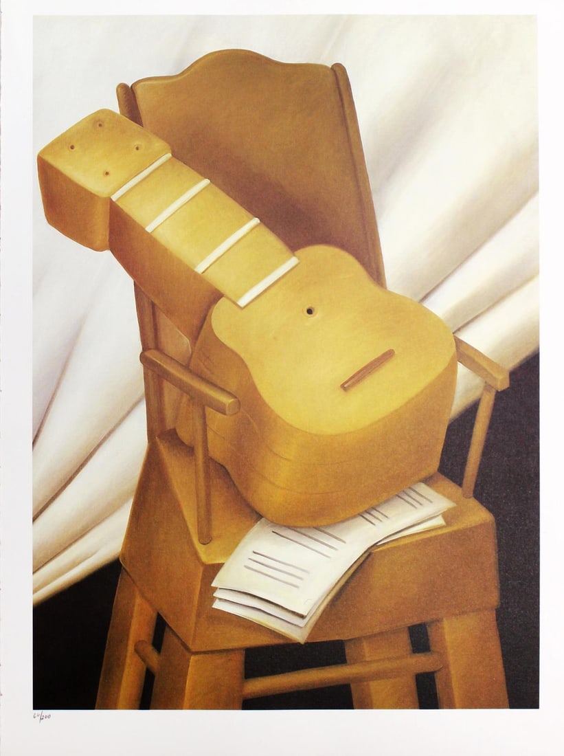 Fernando Botero (after) - Guitar and Chair (1 of 1)