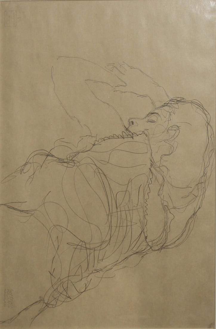 Gustav Klimt (After)- Half-nude Laying on Her Stomach: Artist: Gustav Klimt (After) Title: Half-nude Laying on Her Stomach Year: 1985 Dimensions: 21.5in. by 14.5in. Edition: From the rare limited edition of 1000 Publisher: Akademische Druck-u.