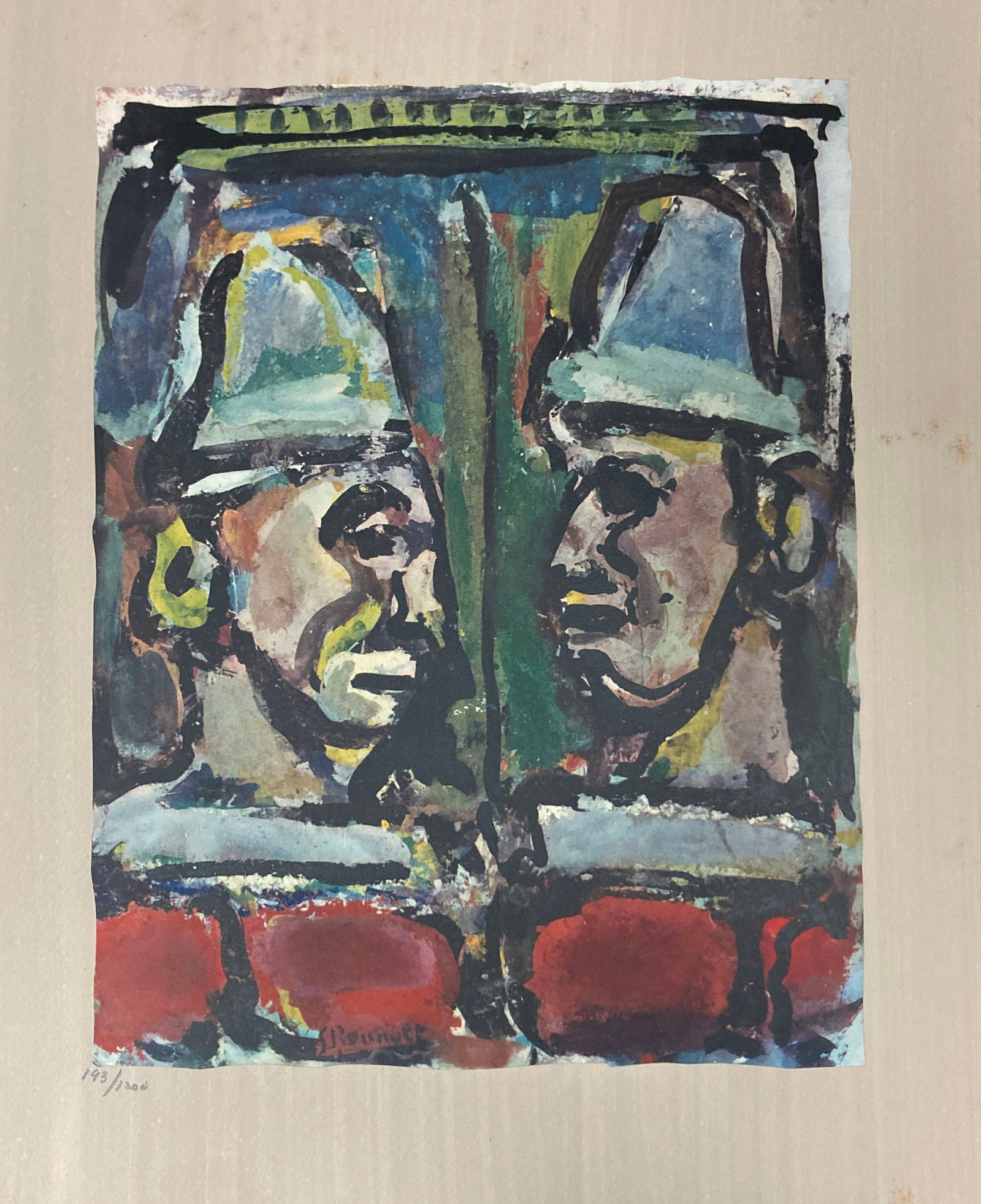Georges Rouault - Les Jeux Anciens: Artist: Georges Rouault Title: Les Jeux Anciens Year: 1943 Dimensions: 17 x 12 1/2 in. Edition: From the rare limited edition of 1200 Publisher: Revue Verve Suite: Divertissement Medium: Lithograph