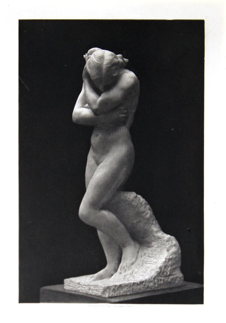 Auguste Rodin - Eve: Artist: Auguste Rodin Title: Eve Year: 1897 Dimensions: 12.5in. by 9.5in. Edition: From the rare limited ediiton of 525 Publisher: Boudet/Tallandier Paris Suite: Art et Nature Medium: Original