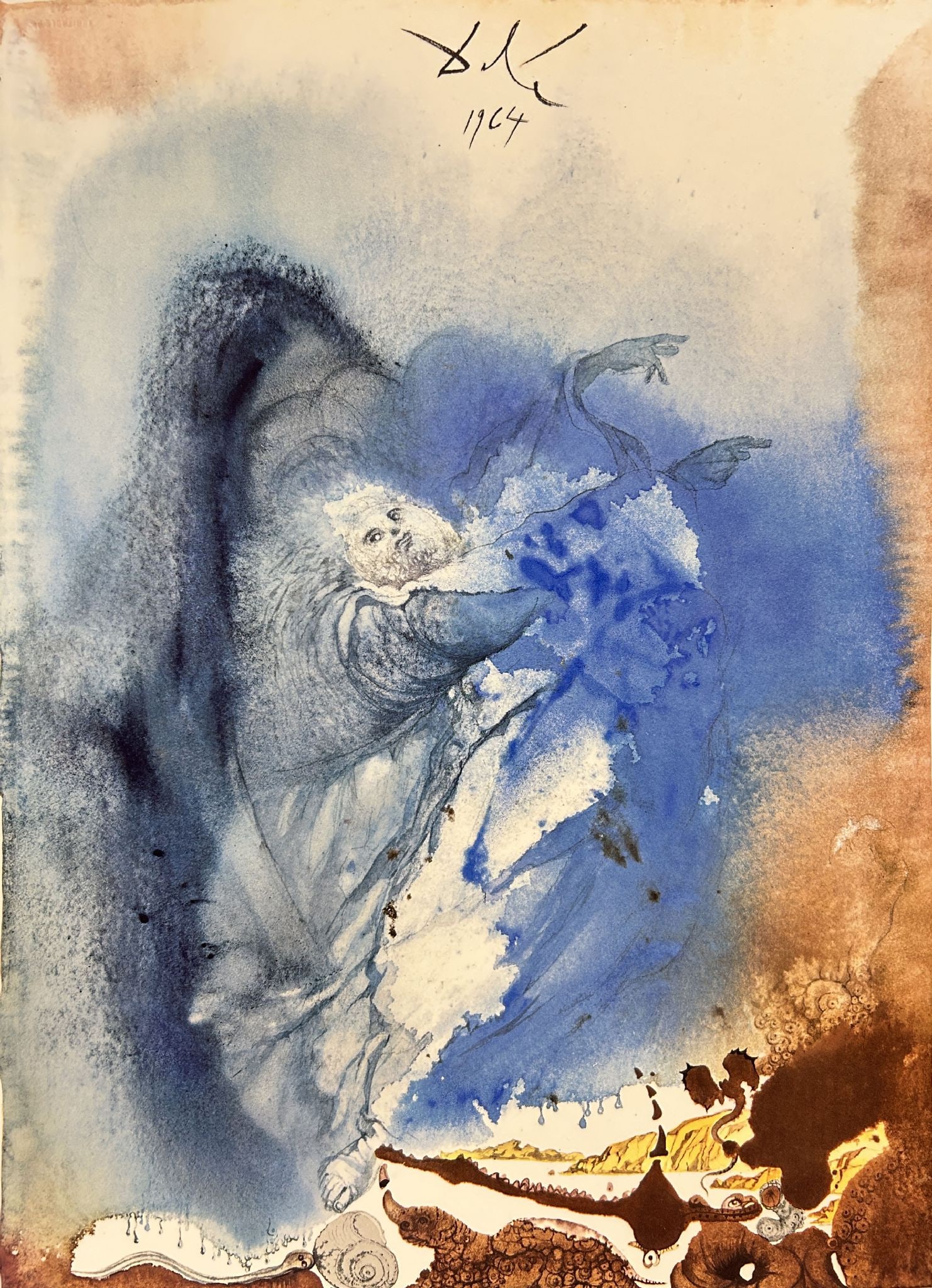 Salvador Dali - The Creation Of Earthly and Sea Animals (from Biblia Sacra): Artist: Salvador Dali Title: The Creation Of Earthly and Sea Animals (from Biblia Sacra) Year: 1969 Dimensions: 19 x 13 3/4 in. Edition: from the rare Limited Edition of 1499 Publisher: Rizzoli