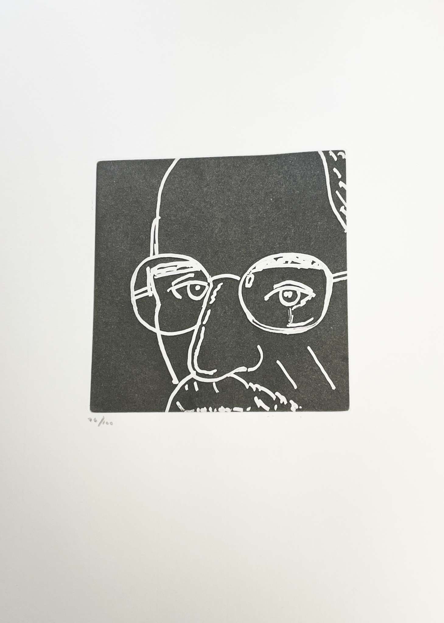 Alex Katz - Friends: Artist: Alex Katz Title: Friends Year: 2005 Dimensions: 6 x 12 in. Edition: From the rare limited edition of 100 Publisher: Arion Press Suite: Gloria Medium: Original Etching on paper Condition: