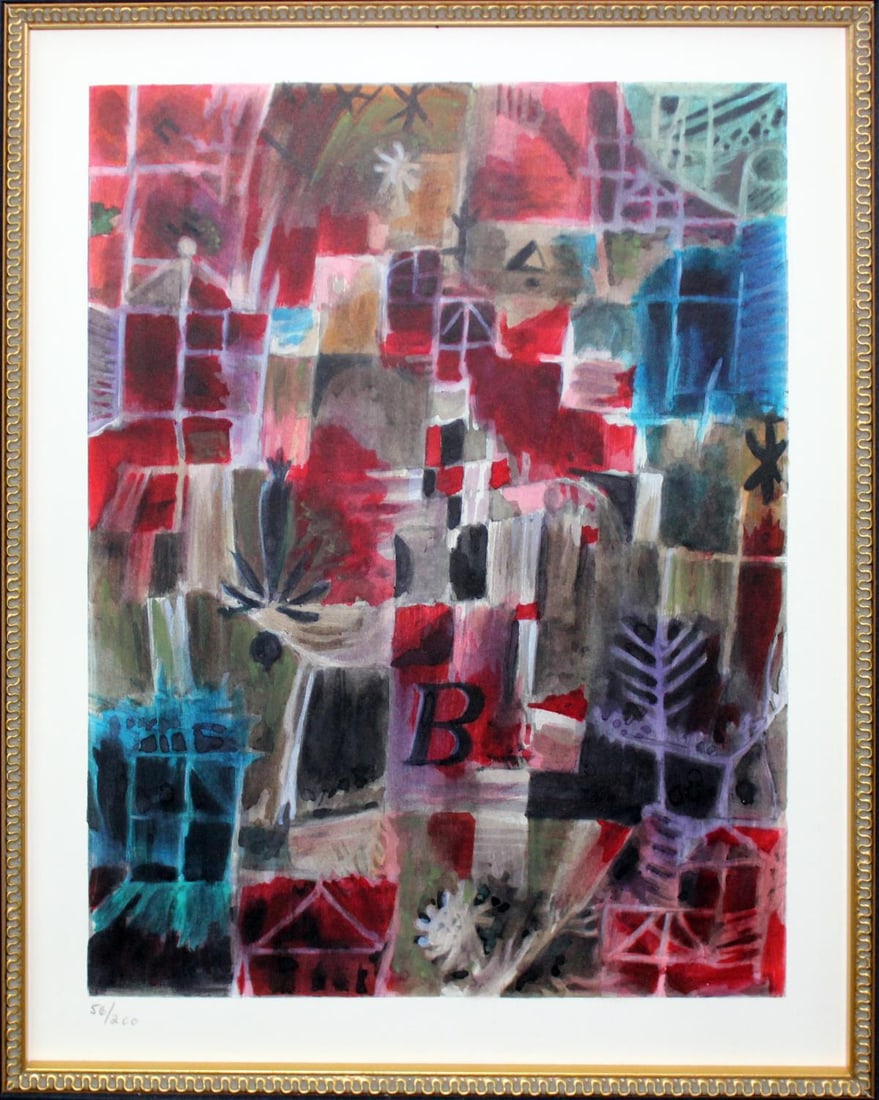 Paul Klee - Komposition: Artist: Paul Klee Title: Komposition Year: 1958 Dimensions: in. by in. Edition: From the rare limited edition of 200 Publisher: New York Graphic Society New York Medium: Original lithograph in colors