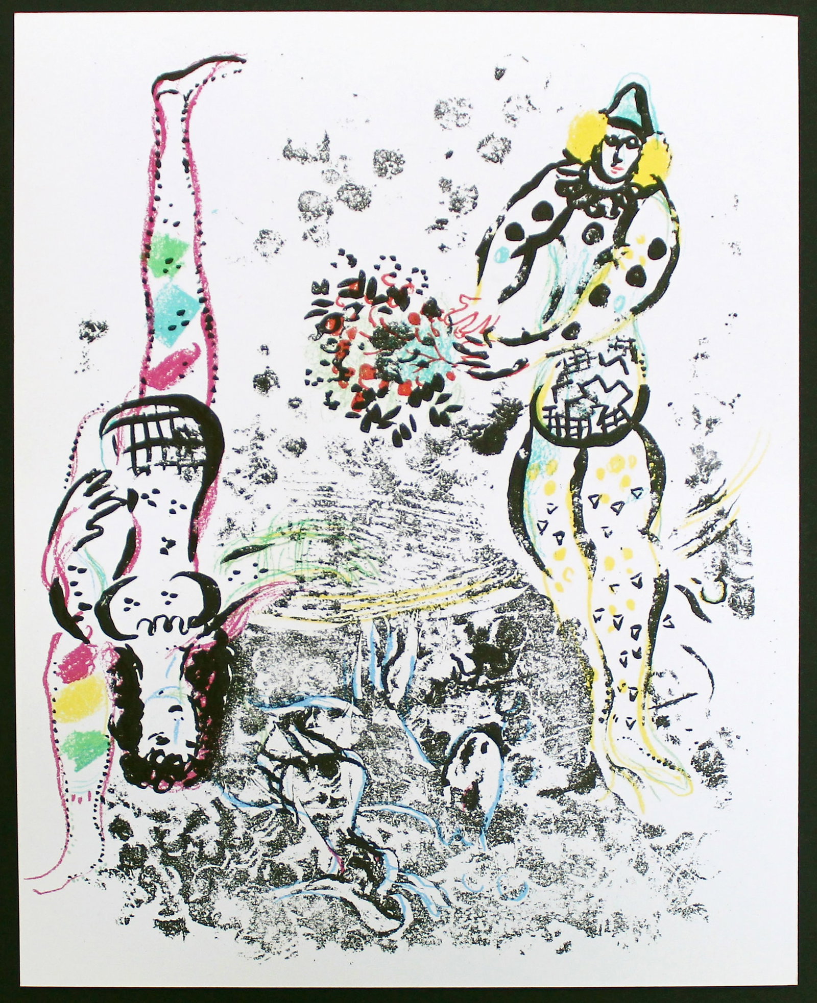 Marc Chagall - Acrobatics: Artist: Marc Chagall Title: Acrobatics Year: 1963 Dimensions: 12 1/2in. by 9 1/2in. Edition: From the rare limited edition of 150 Publisher: Sauret Monte Carlo Suite: Chagall Lithographe II Medium: