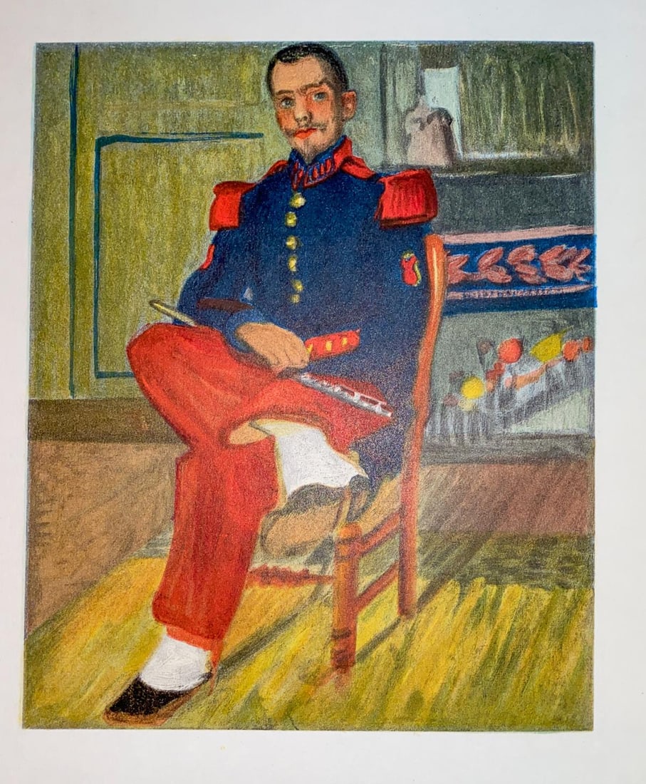 Raoul Dufy - Portrait in Chair II: Artist: Raoul Dufy Title: Portrait in Chair II Year: 1965 Dimensions: 9.5in. by 11.75in. Edition: From the rare limited edition of 975 Suite: Lettre A Mon Peintre Medium: Lithograph on paper