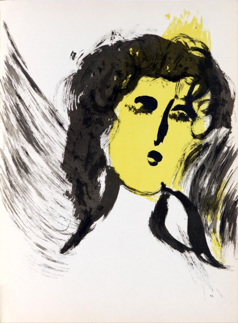 Marc Chagall - Woman Angel: Artist: Marc Chagall Title: Woman Angel Year: 1956 Dimensions: 10in. by 14in. Edition: From the rare limited edition Publisher: Editions de la Revue VERVE Paris Suite: The Bible Medium: Original