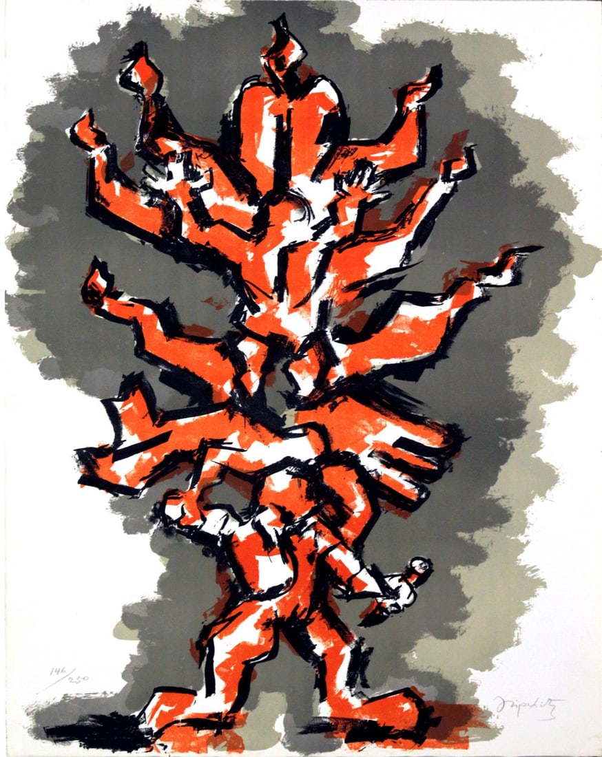 Jacques Lipschitz - Tree of Life: Artist: Jacques Lipschitz Title: Tree of Life Year: 1971 Dimensions: 25.5in. by 18.25in. Edition: From the rare limited edition of 250 Medium: Original lithograph on Magnan