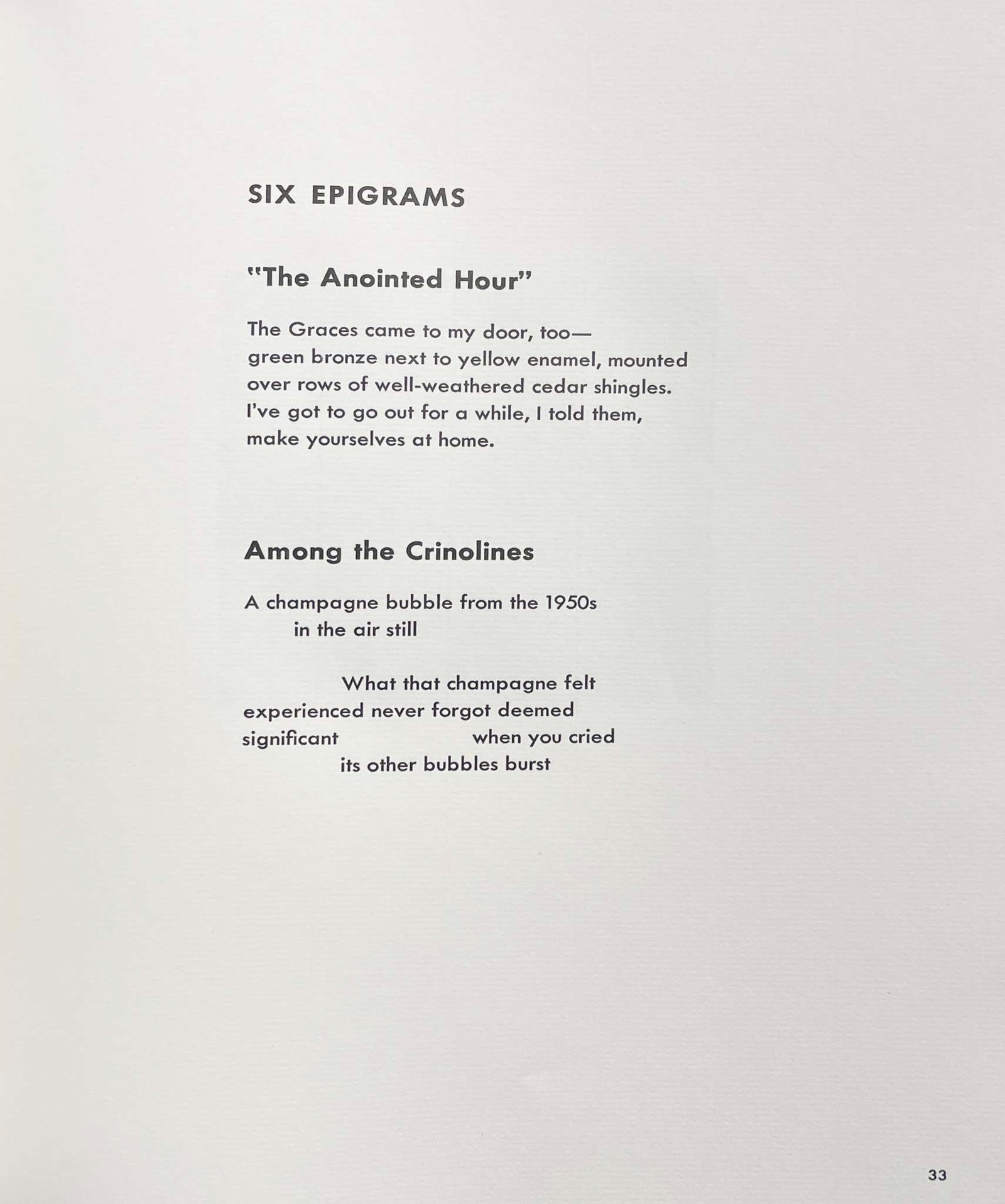 Alex Katz - Six Epigrams - 2